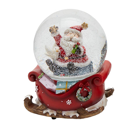 Sfera di cristallo natalizia con Babbo Natale decorazione per interno ad acqua da 10 cm