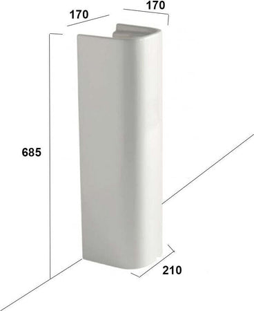 Colonna a pavimento per Lavabo Design Squadrato Vitra Fai da te/Attrezzature per cucine e bagni/Attrezzature per bagni/Lavandini bagno/Lavabi Ogomondo - Martina Franca, Commerciovirtuoso.it
