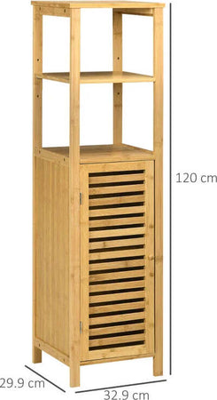 Colonna-Bagno-Armadietto-Bagno-in-Bambù-con-2-Ripiani-Aperti-e-Armadietto-a-2-Livelli,-32.9x29.9x120-cm-ET8834-467ET8