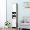 Colonna-Bagno-con-2-Armadietti-e-2-Vani-Aperti-in-Legno-Effetto-Cemento,-30x30x180cm-TY7834-379TY7