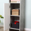 Colonna-Bagno-con-2-Armadietti-e-2-Vani-Aperti-in-Legno-Effetto-Cemento,-30x30x180cm-TY7834-379TY7