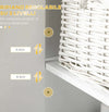 Colonna-Bagno-con-2-Armadietti-e-Ripiano-in-MDF-e-Acciaio,-30x30x170.7cm,-Bianco-e-Oro-ED6834-536V80WTED6