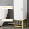 Colonna-Bagno-con-2-Armadietti-e-Ripiano-in-MDF-e-Acciaio,-30x30x170.7cm,-Bianco-e-Oro-ED6834-536V80WTED6
