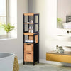 Colonna-Bagno-con-2-Cassetti-e-3-Vani-Aperti-in-Legno-MDF-e-Bambù-30x30x144.3-cm-YH2834-208YH2