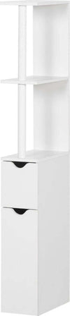 Colonna-Bagno-con-2-Ripiani-e-2-Armadietti,-Mobile-Alto-Salvaspazio-15.2x29.8x118-cm,-Bianco-ER9834-456ER9