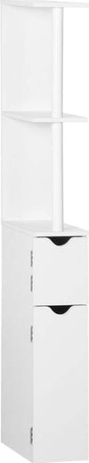 Colonna-Bagno-con-2-Ripiani-e-2-Armadietti,-Mobile-Alto-Salvaspazio-15.2x29.8x118-cm,-Bianco-ER9834-456ER9