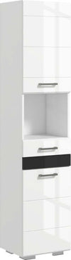 Colonna-Bagno-in-MDF-con-Ripiano-Aperto,-Cassetto-e-Armadietto-Chiuso,-37x32.5x170-cm,-Bianco-TG8834-633V00WTTG8