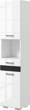 Colonna-Bagno-in-MDF-con-Ripiano-Aperto,-Cassetto-e-Armadietto-Chiuso,-37x32.5x170-cm,-Bianco-TG8834-633V00WTTG8