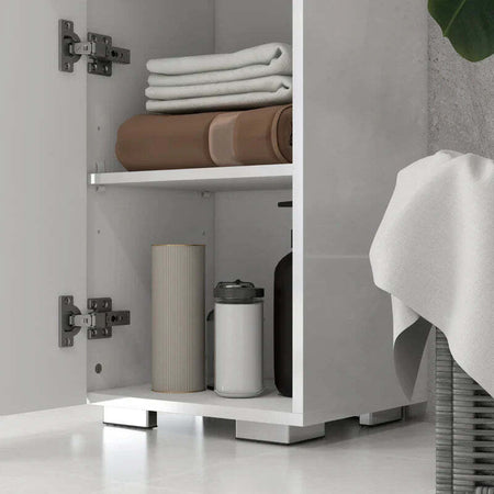 Colonna-Bagno-in-MDF-con-Ripiano-Aperto,-Cassetto-e-Armadietto-Chiuso,-37x32.5x170-cm,-Bianco-TG8834-633V00WTTG8