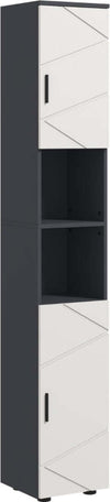 Colonna-Bagno-in-Truciolato-con-2-Ripiani-Aperti-e-2-Armadietti-a-2-Livelli,-30x30x183-cm,-Grigio-QS3834-628V80LGQS3