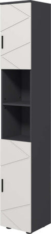 Colonna-Bagno-in-Truciolato-con-2-Ripiani-Aperti-e-2-Armadietti-a-2-Livelli,-30x30x183-cm,-Grigio-QS3834-628V80LGQS3