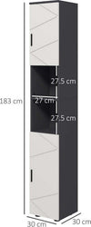 Colonna-Bagno-in-Truciolato-con-2-Ripiani-Aperti-e-2-Armadietti-a-2-Livelli,-30x30x183-cm,-Grigio-QS3834-628V80LGQS3