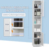 Colonna-Bagno-Salvaspazio-in-Legno-con-Specchio-e-Apertura-a-Pressione,-30x28x170cm,-Bianco-KL7834-461V01KL7