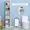 Colonna-Bagno-Salvaspazio-in-Legno-con-Specchio-e-Apertura-a-Pressione,-30x28x170cm,-Bianco-KL7834-461V01KL7