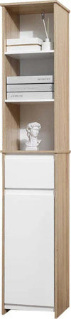 Colonna-bagno,-Scaffale-Bagno-Salvaspazio-in-Legno,-Mobiletto-a-Colonna-con-Ripiani,-Armadietto-e-Cassetto,-Bianco,-32.6x30x171.2cm-RF6834-318RF6