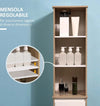 Colonna-bagno,-Scaffale-Bagno-Salvaspazio-in-Legno,-Mobiletto-a-Colonna-con-Ripiani,-Armadietto-e-Cassetto,-Bianco,-32.6x30x171.2cm-RF6834-318RF6