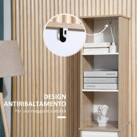 Colonna-bagno,-Scaffale-Bagno-Salvaspazio-in-Legno,-Mobiletto-a-Colonna-con-Ripiani,-Armadietto-e-Cassetto,-Bianco,-32.6x30x171.2cm-RF6834-318RF6