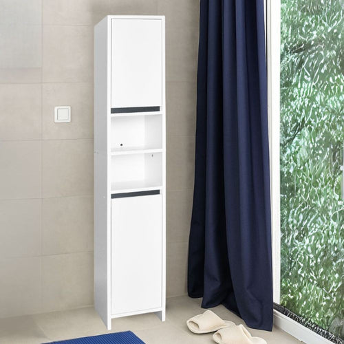 Colonna bagno Vitreus con vani a giorno e due ante colore bianco opaco