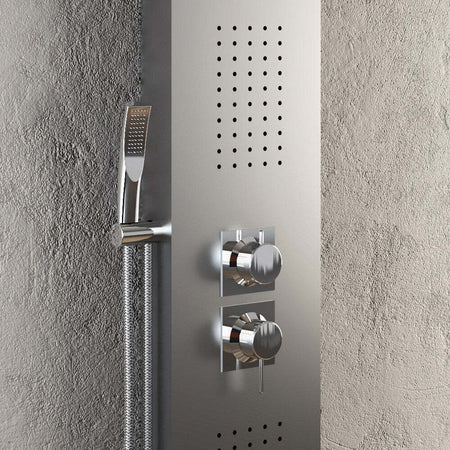 Colonna Doccia 001 Con 4 Funzioni In Acciaio Inox Getto A Cascata Spazzolata Fai da te/Attrezzature per cucine e bagni/Attrezzature per bagni/Docce e componenti doccia/Filtri supporti e soffioni doccia/Docce fisse Ogomondo - Martina Franca, Commerciovirtuoso.it