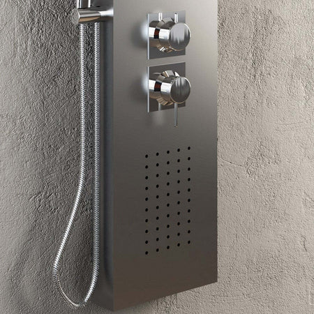 Colonna Doccia 001 Con 4 Funzioni In Acciaio Inox Getto A Cascata Spazzolata Fai da te/Attrezzature per cucine e bagni/Attrezzature per bagni/Docce e componenti doccia/Filtri supporti e soffioni doccia/Docce fisse Ogomondo - Martina Franca, Commerciovirtuoso.it