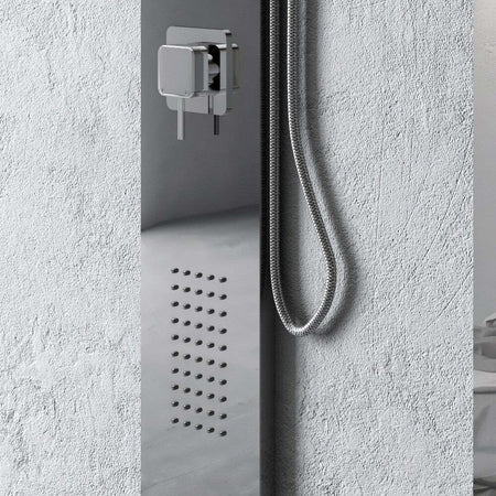 Colonna Doccia 002 4 Funzioni Acciaio Inox Getto A Cascata 2 Bocchette Idro Lombari L20xP44xH170 Fai da te/Attrezzature per cucine e bagni/Attrezzature per bagni/Docce e componenti doccia/Filtri supporti e soffioni doccia/Docce fisse Ogomondo - Martina Franca, Commerciovirtuoso.it