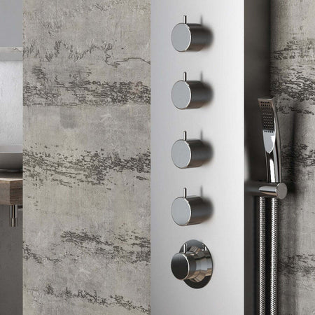 Colonna Doccia 004 Termostatica Acciaio Inox 4 Funzioni Getto A Cascata 2 Bocchette Idro Lombari L20xP44xH165 Fai da te/Attrezzature per cucine e bagni/Attrezzature per bagni/Docce e componenti doccia/Filtri supporti e soffioni doccia/Docce fisse Ogomondo - Martina Franca, Commerciovirtuoso.it