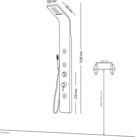 Colonna Doccia 007 Acciaio Inox 4 Funzioni Getto A Cascata 3 Bocchette Idro Lombari L20xP53xH150 Fai da te/Attrezzature per cucine e bagni/Attrezzature per bagni/Docce e componenti doccia/Filtri supporti e soffioni doccia/Docce fisse Ogomondo - Martina Franca, Commerciovirtuoso.it