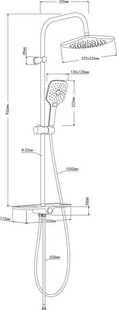 Colonna Doccia Attrezzata 009 Ottone Cromato 2 Funzioni Soffione Doccetta Quadro Fai da te/Attrezzature per cucine e bagni/Attrezzature per bagni/Docce e componenti doccia/Filtri supporti e soffioni doccia/Docce fisse Ogomondo - Martina Franca, Commerciovirtuoso.it