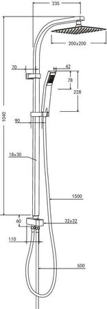 Colonna Doccia Attrezzata Acciaio Inox Cromato Soffione Quadro Doccetta Fai da te/Attrezzature per cucine e bagni/Attrezzature per bagni/Docce e componenti doccia/Filtri supporti e soffioni doccia/Docce fisse Ogomondo - Martina Franca, Commerciovirtuoso.it