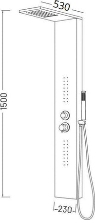 Colonna-Doccia-Attrezzata-Easy-in-Acciaio-Inox-Cascata-Cromo-Lucido-150x23x53