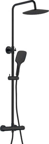 Colonna Doccia Attrezzata Nero Opaco Termostatica 2 Funzioni Soffione Doccetta Quadro Fai da te/Attrezzature per cucine e bagni/Attrezzature per bagni/Docce e componenti doccia/Filtri supporti e soffioni doccia/Docce fisse Ogomondo - Martina Franca, Commerciovirtuoso.it