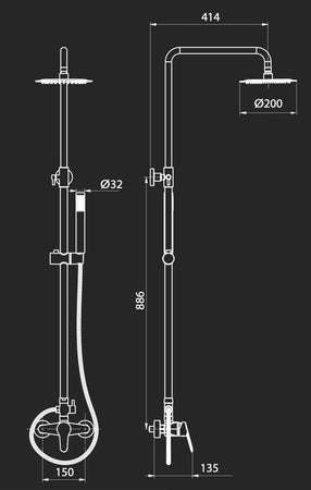 Colonna doccia completa di miscelatore pronta per l'installazione