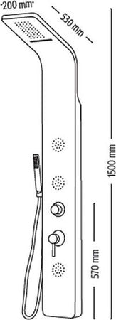 Colonna-doccia-con-cascata-in-acciaio-INOX-cromo-lucido-o-spazzolato-STEEL