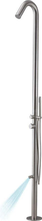 Colonna-doccia-da-esterno-Betulla-a-pavimento-inox-spazzolato-con-lava-piedi