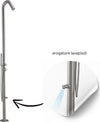Colonna-doccia-da-esterno-Betulla-a-pavimento-inox-spazzolato-con-lava-piedi