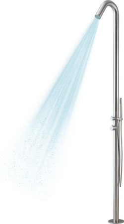 Colonna-doccia-da-esterno-Leccio-a-pavimento-inox-spazzolato-acqua-calda-e-fredda