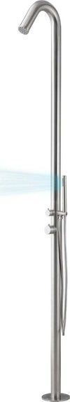 Colonna-doccia-da-esterno-Leccio-a-pavimento-inox-spazzolato-acqua-calda-e-fredda