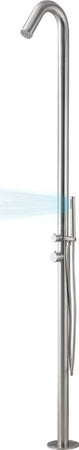 Colonna-doccia-da-esterno-Leccio-a-pavimento-inox-spazzolato-acqua-calda-e-fredda