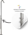 Colonna-doccia-da-esterno-Leccio-a-pavimento-inox-spazzolato-acqua-calda-e-fredda