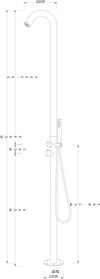Colonna-doccia-da-esterno-Leccio-a-pavimento-inox-spazzolato-acqua-calda-e-fredda