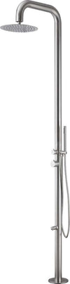 Colonna-doccia-Ginepro-da-esterno-con-lava-piedi-a-pavimento-acciaio-inox