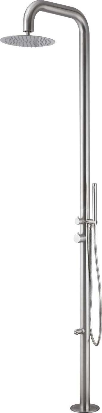 Colonna-doccia-Ginepro-da-esterno-con-lava-piedi-a-pavimento-acciaio-inox