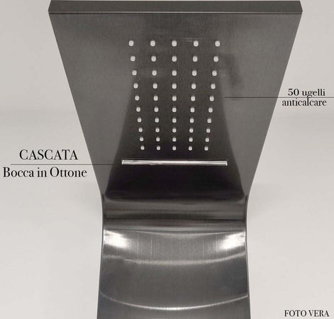 Colonna-Doccia-Idromassaggio-acciaio-spazzolato-Nero-Zaffiro