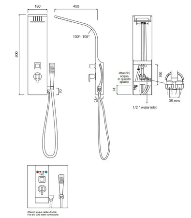 Colonna Doccia Idromassaggio Con Cascata - Senna