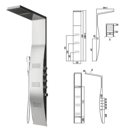 Colonna Doccia Idromassaggio Termostatica Con Cascata