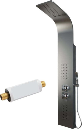 Colonna Doccia Jungle 4 Funzioni Acciaio Spazzolato Anticalcare Getto A Cascata Fai da te/Attrezzature per cucine e bagni/Attrezzature per bagni/Docce e componenti doccia/Filtri supporti e soffioni doccia/Docce fisse Ogomondo - Martina Franca, Commerciovirtuoso.it