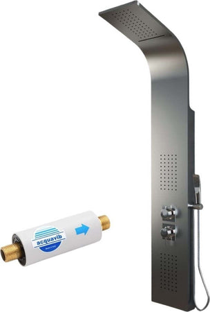 Colonna Doccia Jungle 4 Funzioni Acciaio Spazzolato Anticalcare Getto A Cascata Fai da te/Attrezzature per cucine e bagni/Attrezzature per bagni/Docce e componenti doccia/Filtri supporti e soffioni doccia/Docce fisse Ogomondo - Martina Franca, Commerciovirtuoso.it