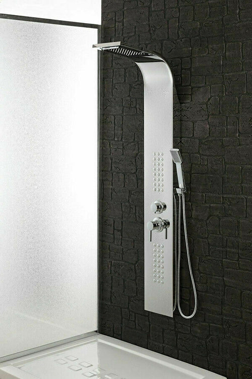Colonna-Doccia-Multifunzione-In-Acciaio-Inox-Cromato-Idromassaggio-Bagno