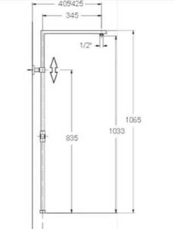 Colonna Doccia Termostatica Con Soffione e Asta Saliscendi