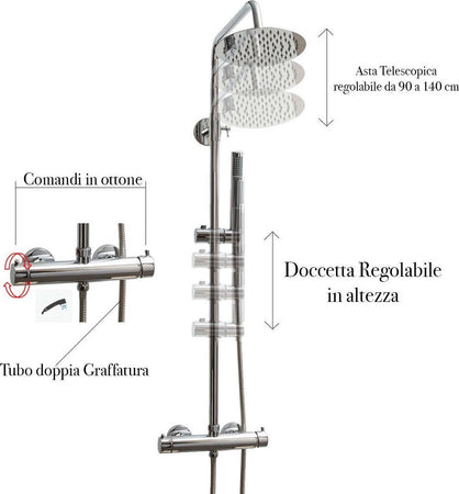 Colonna-Doccia-Termostatica-cromata-con-soffione-tondo-e-doccino-Easy